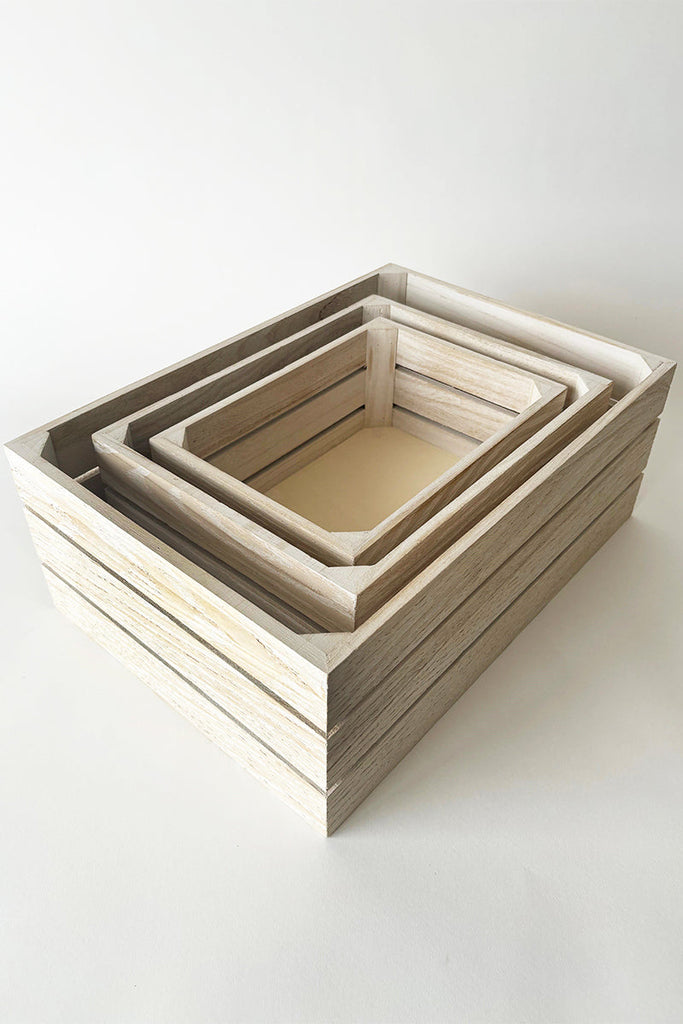 3 Slat Wooden Crate