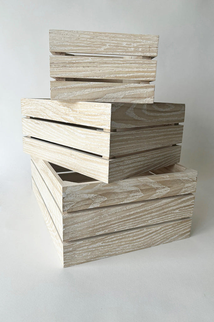 3 Slat Wooden Crate