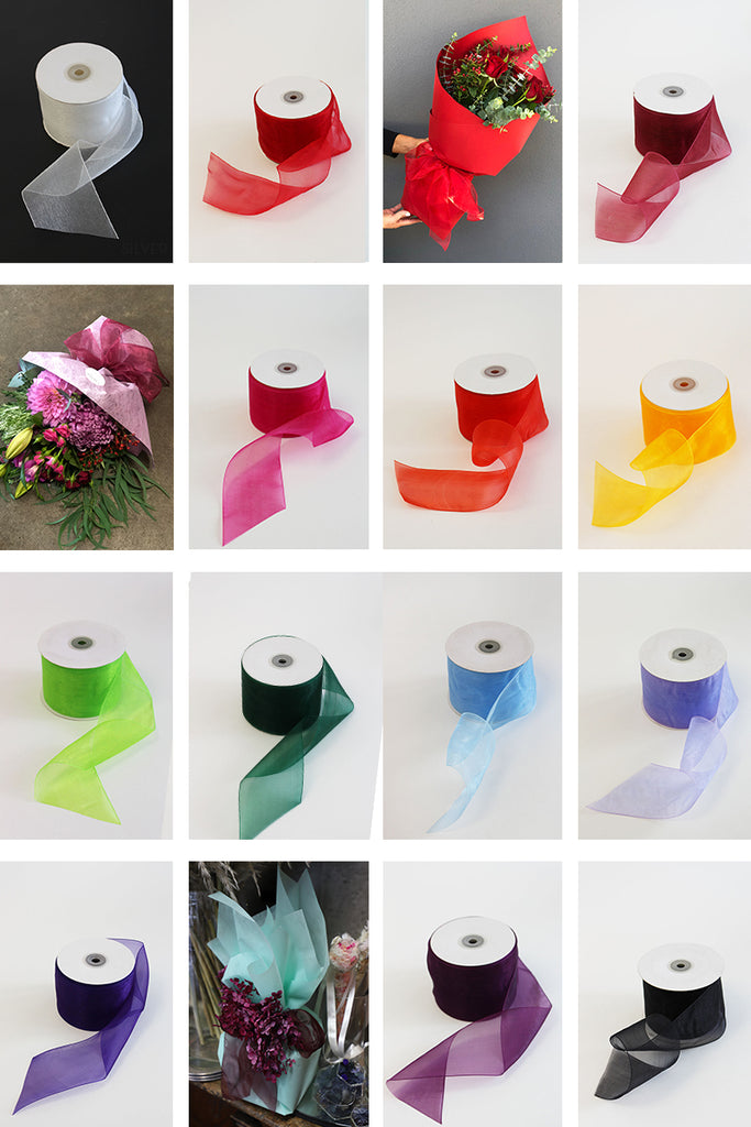 Chiffon Woven Edge Ribbon 75mm