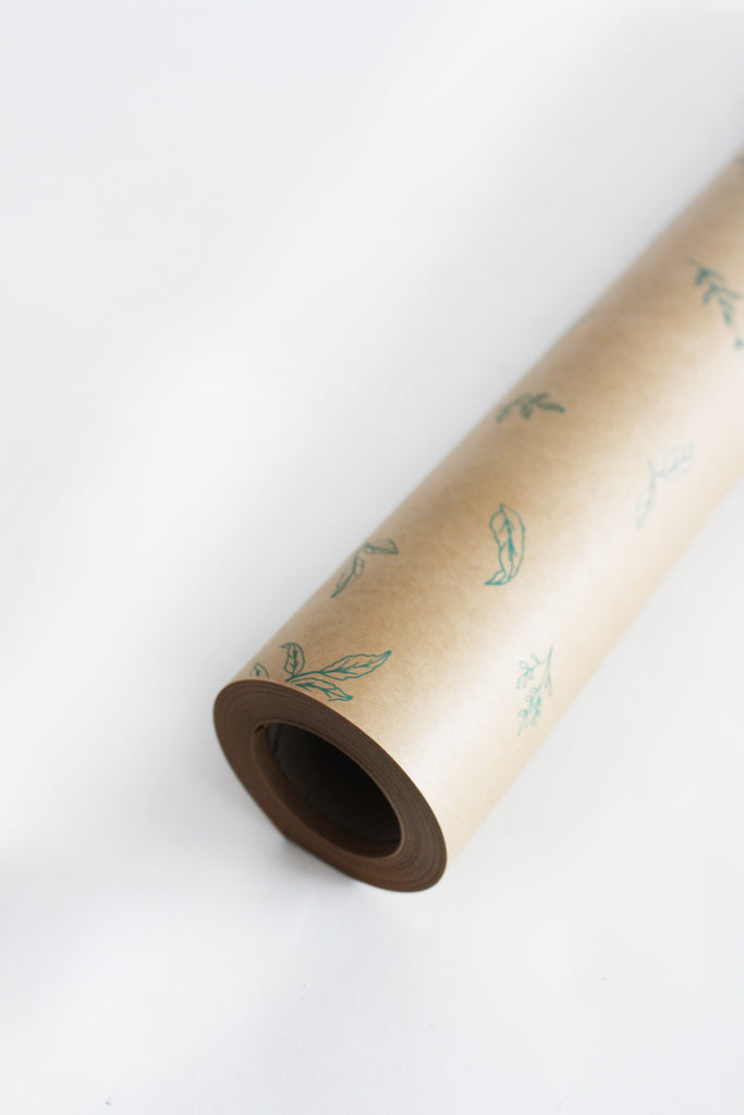 Inkberry Calligraphy x Griff Greenery Print Wrapping Paper 25m
