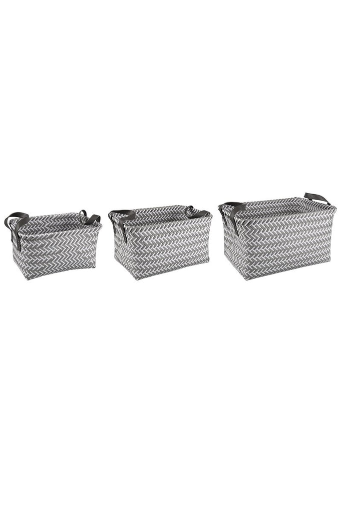 Herringbone Baskets Grey & White