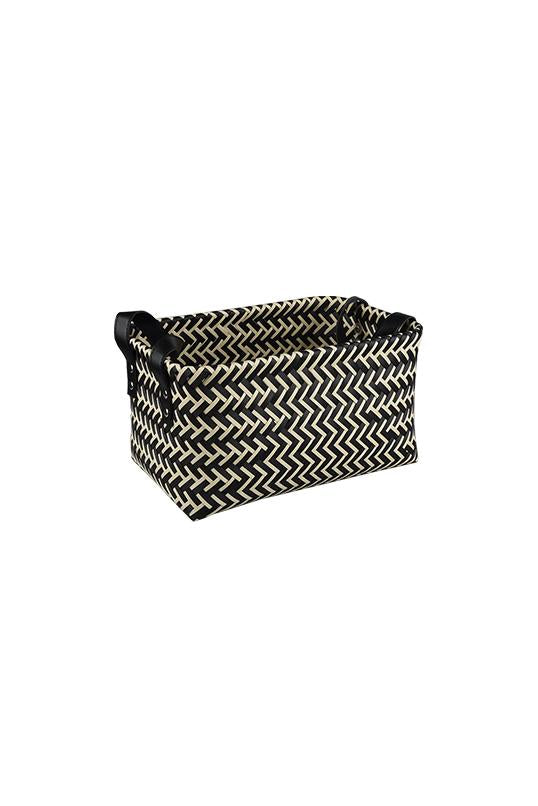 Herringbone Basket Black & White