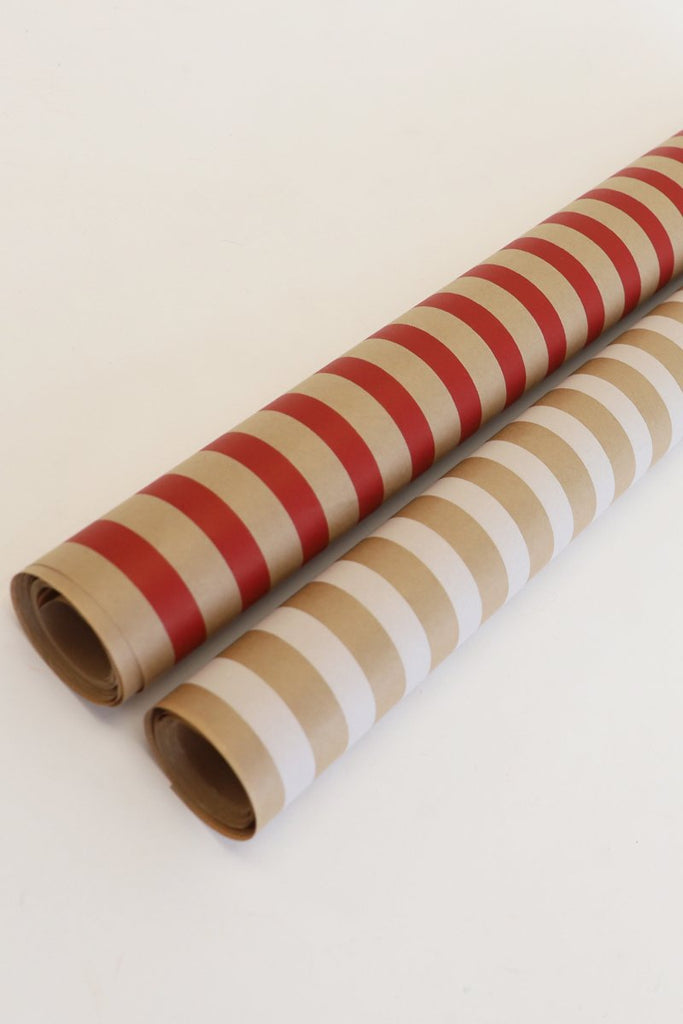 D/Sided Kraft Striped Wrapping Paper