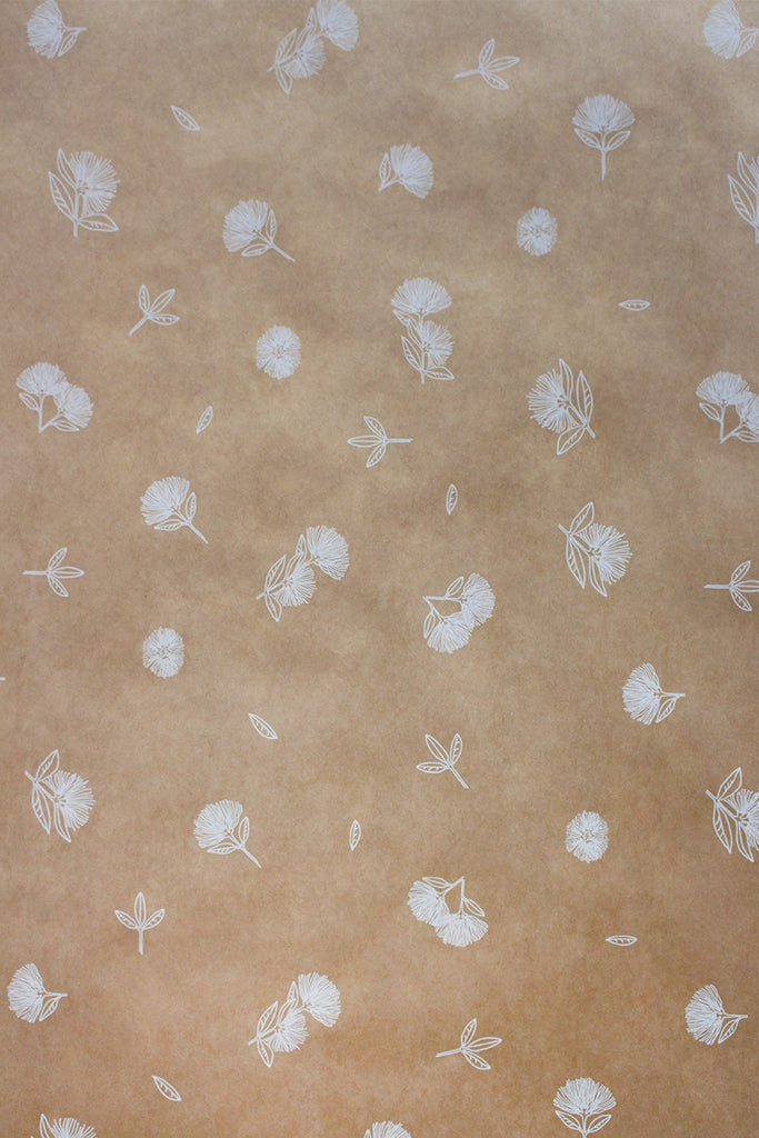 Inkberry Calligraphy x Griff Pohutakawa Print Wrapping Paper 25m