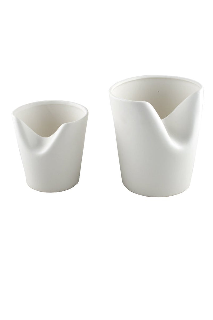Ceramic Folded Top Tapered Vase