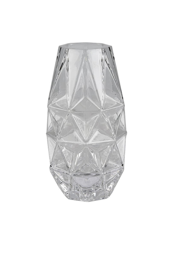 Glass Cut Geometric Vase
